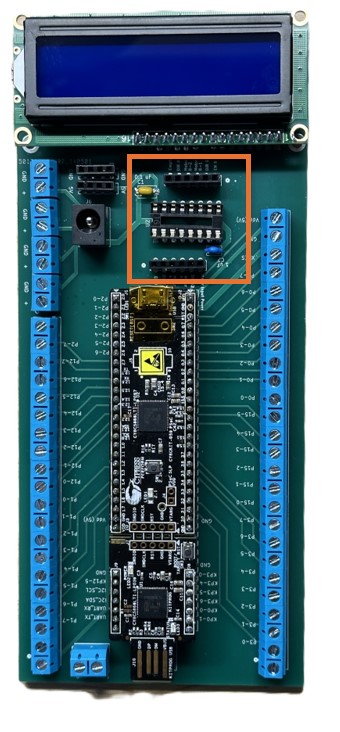 The orange box indicates the motor driver unit area.