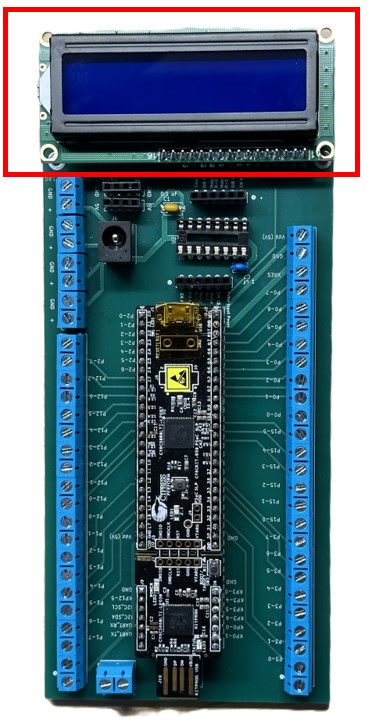 The red box area indicates where a display screen can be connected.