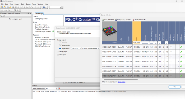 Showing and providing visual reference to the “Select Project Type” step in creating a new project.