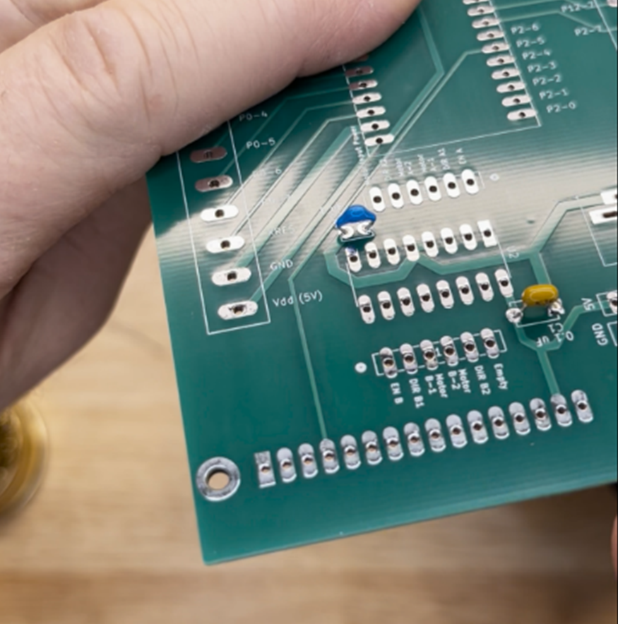 Showing the placement of capacitors